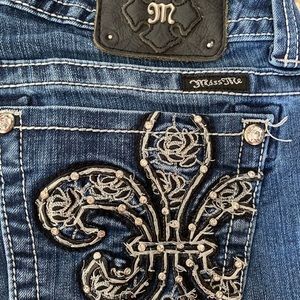 Miss Me Fleur Di Lis bootcut jeans
